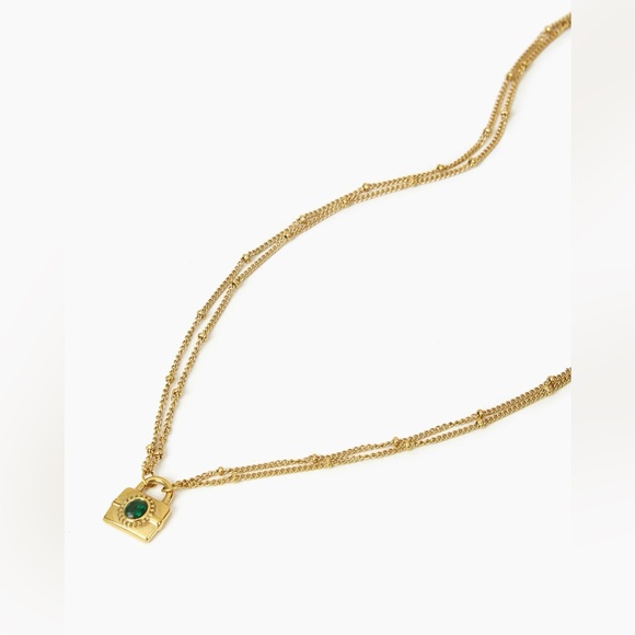 18K Gold Plated Padlock Necklace*Vintage Necklace*Bubble Chain Necklace - Picture 7 of 10